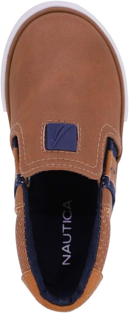 image:imageNautica Kids SlipOn Sneakers Casual LowTop Shoes for Boys and Girls Comfortable Athletic Style for School Play and Everyday Wear ToddlerLittle KidBig Kid SizesTan Ivory