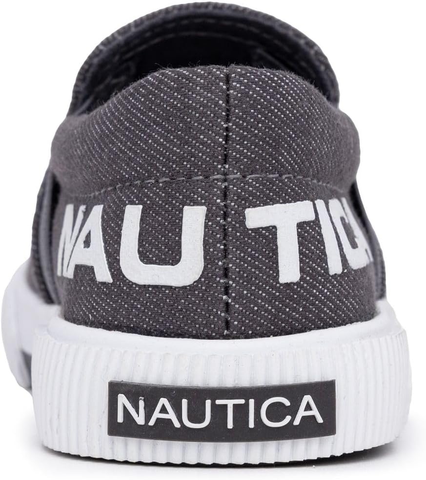 image:imageNautica Kids SlipOn Sneakers Casual LowTop Shoes for Boys and Girls Comfortable Athletic Style for School Play and Everyday Wear ToddlerLittle KidBig Kid SizesGrey Denim
