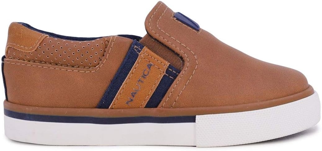 image:imageNautica Kids SlipOn Sneakers Casual LowTop Shoes for Boys and Girls Comfortable Athletic Style for School Play and Everyday Wear ToddlerLittle KidBig Kid SizesTan Ivory