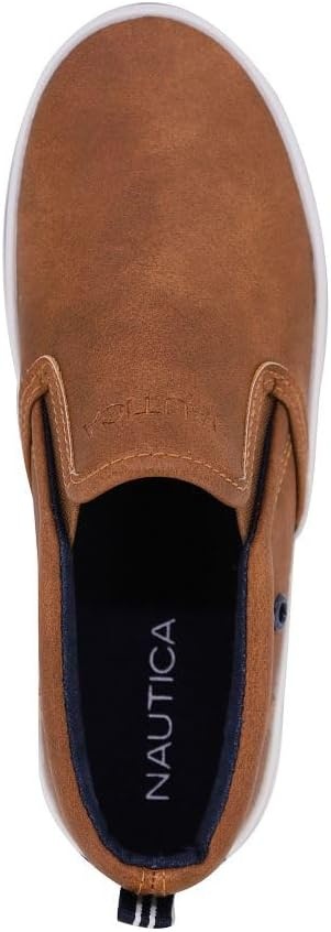 image:imageNautica Kids SlipOn Sneakers Casual LowTop Shoes for Boys and Girls Comfortable Athletic Style for School Play and Everyday Wear ToddlerLittle KidBig Kid SizesTan Smooth