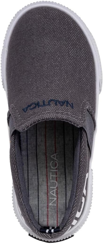 image:imageNautica Kids SlipOn Sneakers Casual LowTop Shoes for Boys and Girls Comfortable Athletic Style for School Play and Everyday Wear ToddlerLittle KidBig Kid SizesGrey Denim