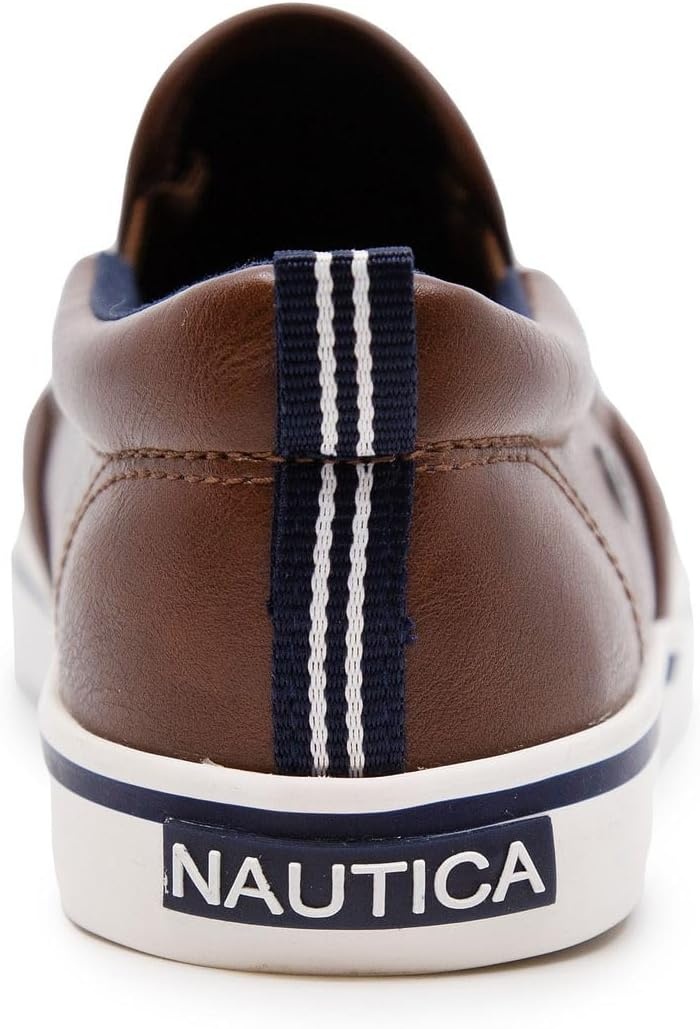image:imageNautica Kids SlipOn Sneakers Casual LowTop Shoes for Boys and Girls Comfortable Athletic Style for School Play and Everyday Wear ToddlerLittle KidBig Kid SizesBrown Smooth
