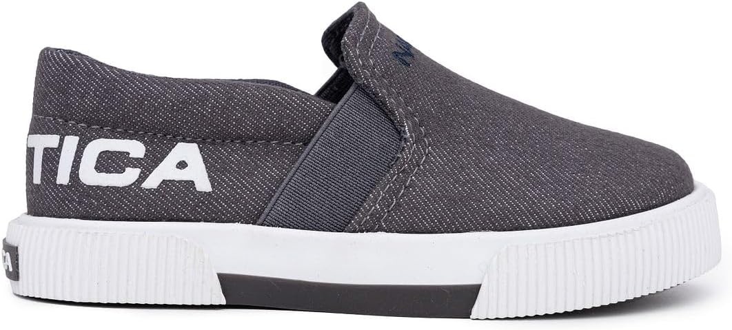 image:imageNautica Kids SlipOn Sneakers Casual LowTop Shoes for Boys and Girls Comfortable Athletic Style for School Play and Everyday Wear ToddlerLittle KidBig Kid SizesGrey Denim