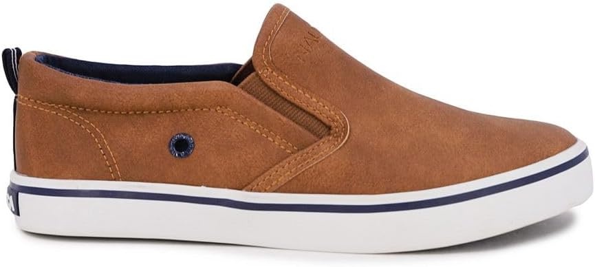 image:imageNautica Kids SlipOn Sneakers Casual LowTop Shoes for Boys and Girls Comfortable Athletic Style for School Play and Everyday Wear ToddlerLittle KidBig Kid SizesTan Smooth