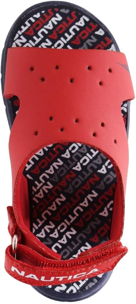 image:imageNautica Kids Sports Sandals Water Shoes Open Toe Athletic Summer Sandal Boy Girl Little KidBig KidRed Navy Logo