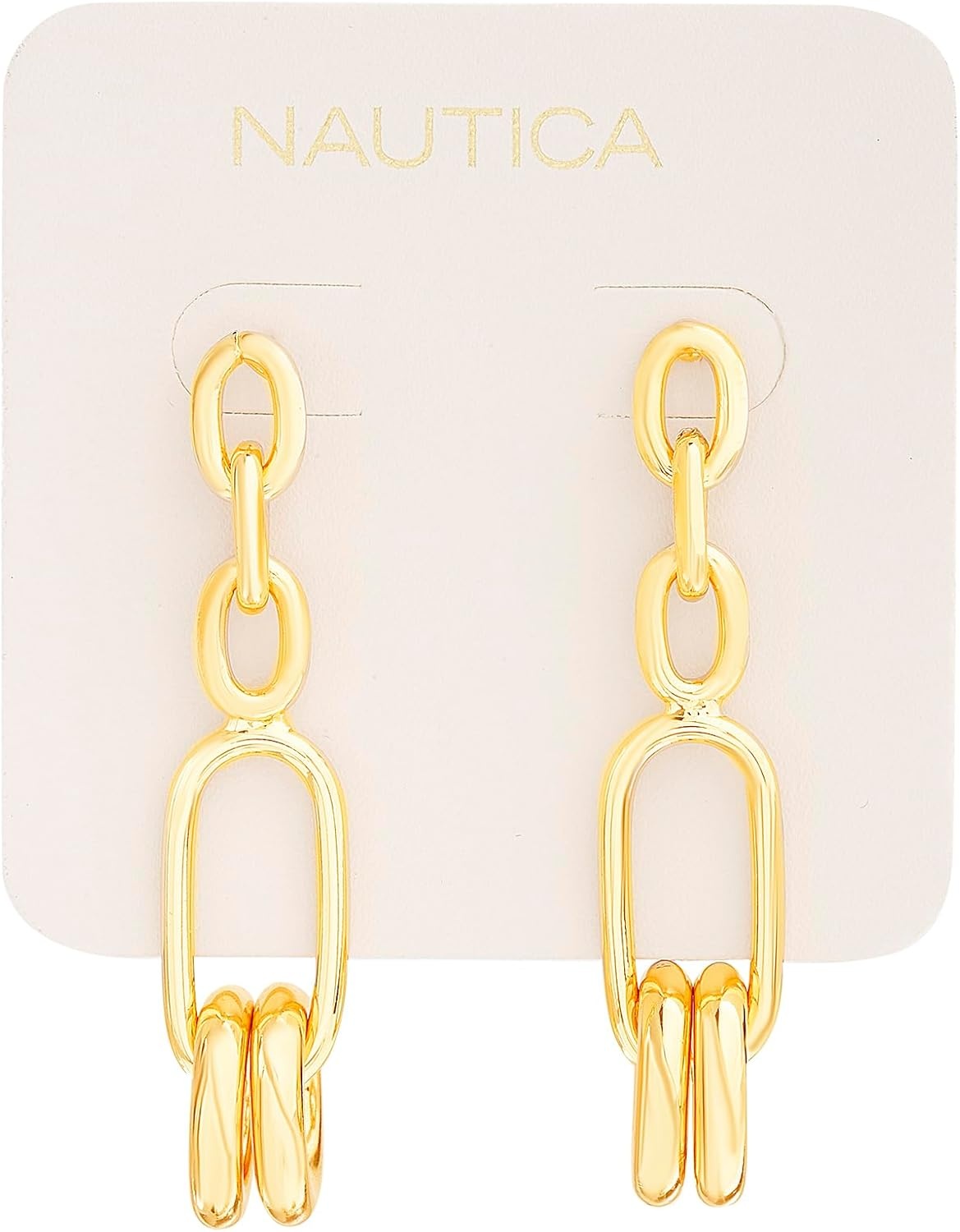 image:imageNautica Link Chain Dangle Earrings for Women 14K Yellow Gold Plated Alloy