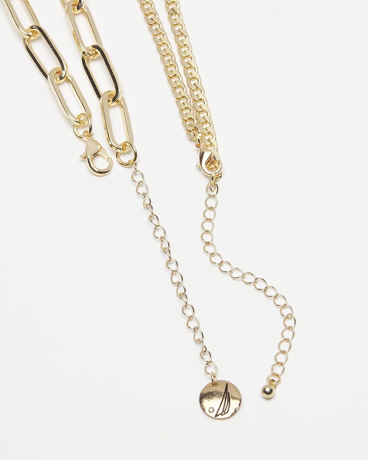image:imageNautica Link Curb Chain Necklace Set for Women 14K Yellow Gold Plated Alloy 16 20 Inches