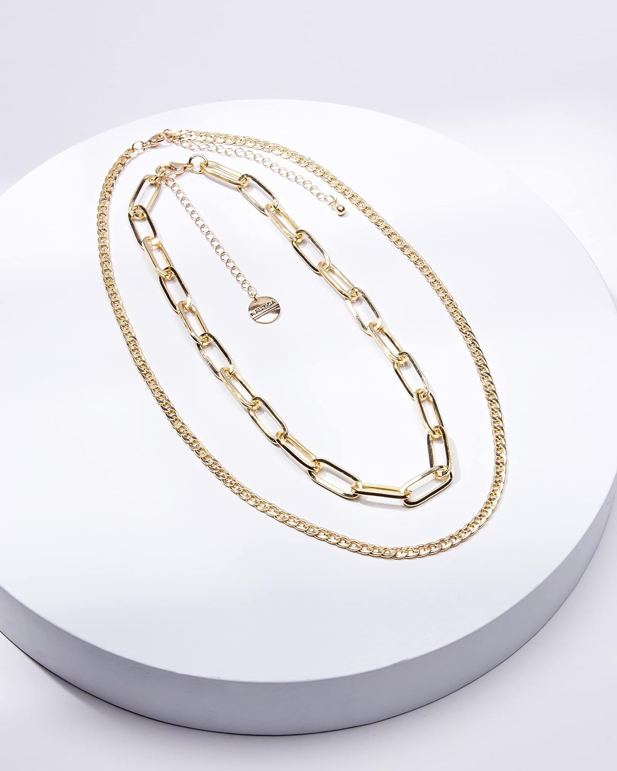 image:imageNautica Link Curb Chain Necklace Set for Women 14K Yellow Gold Plated Alloy 16 20 Inches