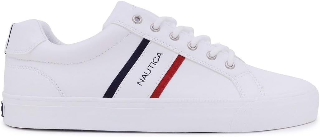 image:imageNautica Mens Casual Shoe Classic LaceUp Low Top Loafer Fashion Sneaker in Medium amp Wide Width SizesAvarywhite