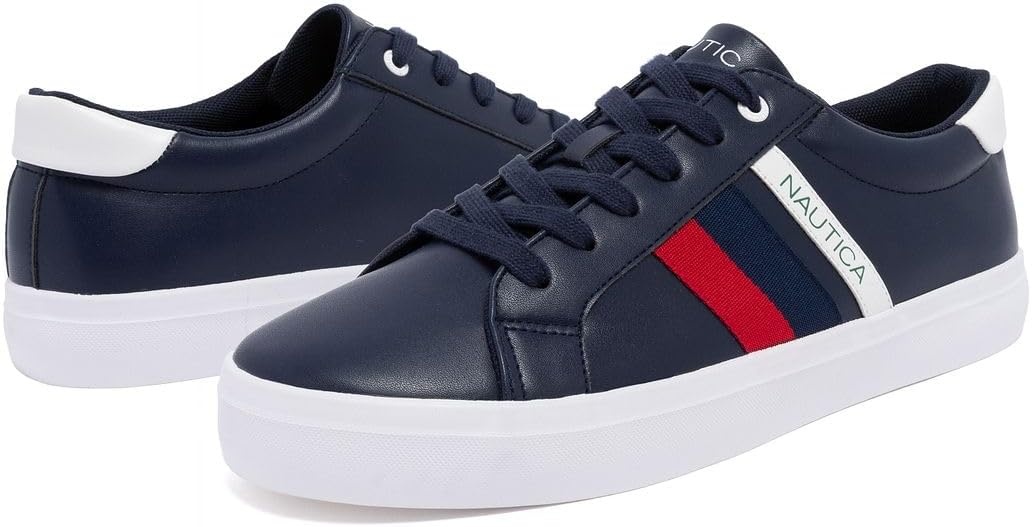 image:imageNautica Mens Casual Shoe Classic LaceUp Low Top Loafer Fashion Sneaker in Medium amp Wide Width SizesNavy Red White