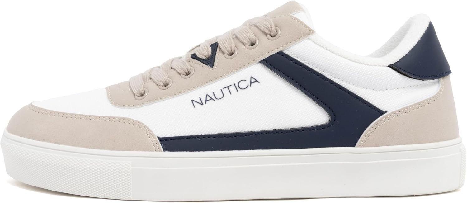 image:imageNautica Mens Casual Shoe Classic LaceUp Low Top Loafer Fashion Sneaker in Medium amp Wide Width SizesOff White Navyjansen