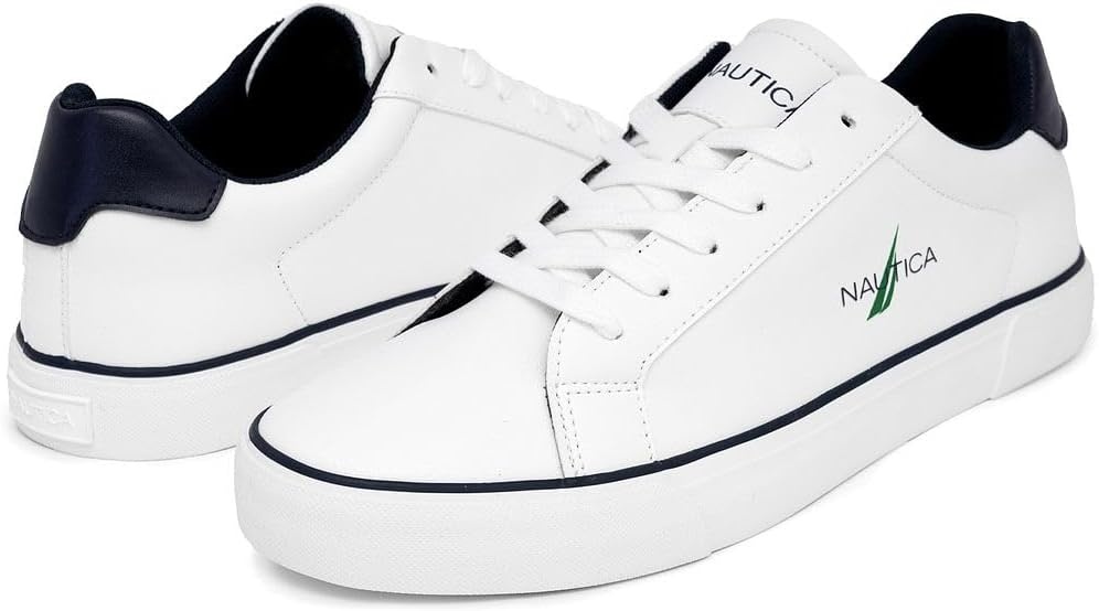 image:imageNautica Mens Casual Shoe Classic LaceUp Low Top Loafer Fashion Sneaker in Medium amp Wide Width SizesWhite Greenmyton