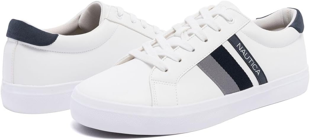 image:imageNautica Mens Casual Shoe Classic LaceUp Low Top Loafer Fashion Sneaker in Medium amp Wide Width SizesWhite Navy Grey