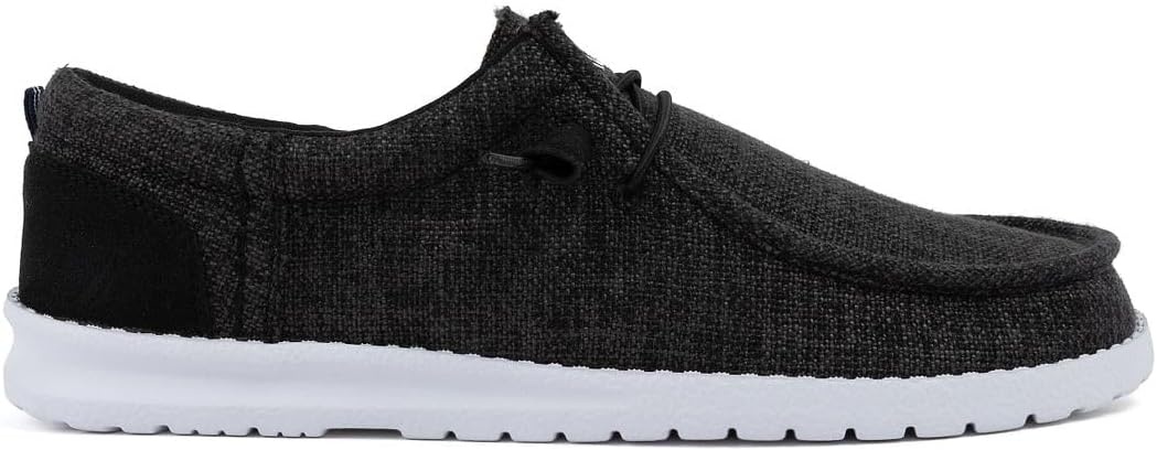 image:imageNautica Mens Comfort Loafers SlipOn Boat Shoe Lightweight Casual Stretch SneakerRushfordBlack White