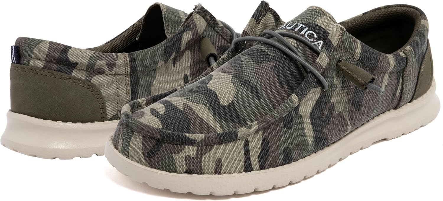 image:imageNautica Mens Comfort Loafers SlipOn Boat Shoe Lightweight Casual Stretch SneakerRushfordCamo