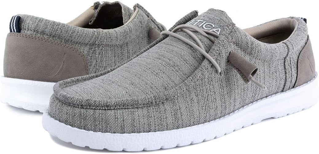 image:imageNautica Mens Comfort Loafers SlipOn Boat Shoe Lightweight Casual Stretch SneakerRushfordHeather Grey