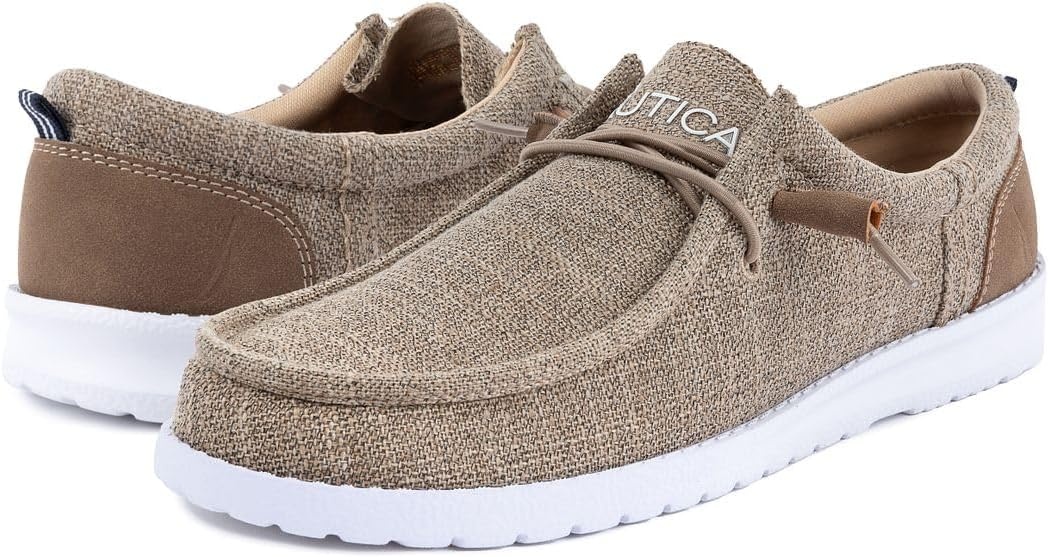 image:imageNautica Mens Comfort Loafers SlipOn Boat Shoe Lightweight Casual Stretch SneakerRushfordSand Brown