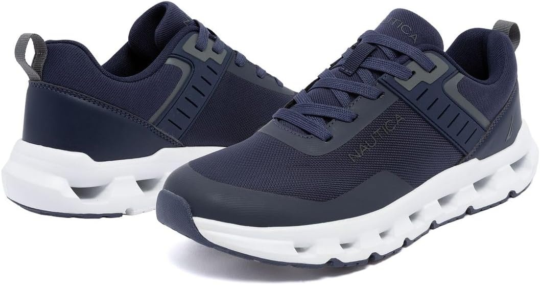 image:imageNautica Mens Running Sneakers Sport Fashion LaceUp Athletic Soft Shoes for Gym Tennis Men Cushioned Breathable Lightweight amp ComfortableNavy Charcoalbolang