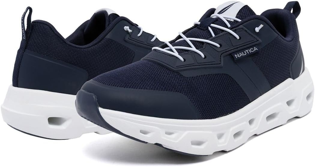 image:imageNautica Mens Running Sneakers Sport Fashion LaceUp Athletic Soft Shoes for Gym Tennis Men Cushioned Breathable Lightweight amp ComfortableNavy White Kamilo