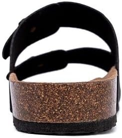 image:imageNautica Mens Sandals Casual Slides with 2 Adjustable Buckle Straps and Cork Footbed for Ultimate Comfort and Style RegularWide Width Big SizeBlack X Tumbled