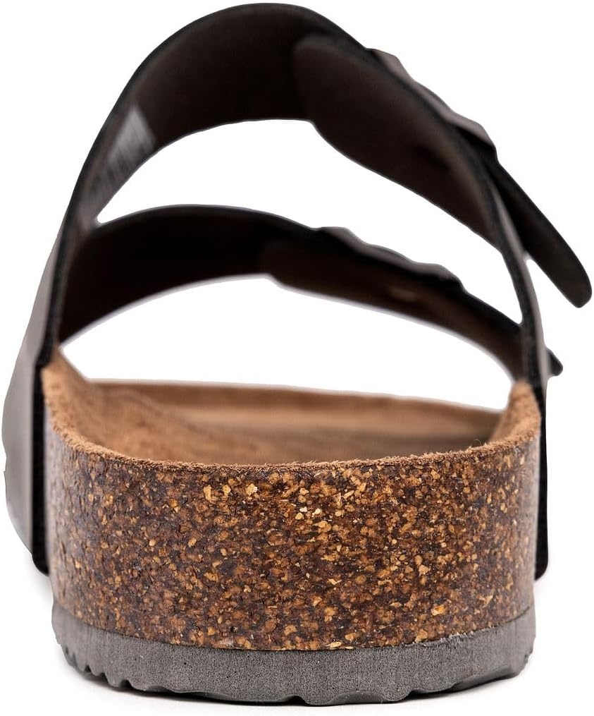 image:imageNautica Mens Sandals Casual Slides with 2 Adjustable Buckle Straps and Cork Footbed for Ultimate Comfort and Style RegularWide Width Big SizeGrey Monotriun