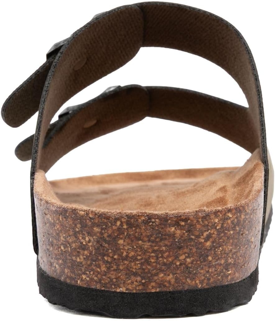 image:imageNautica Mens Sandals Casual Slides with 2 Adjustable Buckle Straps and Cork Footbed for Ultimate Comfort and Style RegularWide Width Big SizeOlive Tumbledtriun