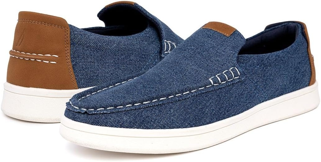 image:imageNautica Mens SlipOn Loafers Casual Moc Toe Sneakers Boat Shoes Slipper for Men Lightweight amp Comfortable DerwinBlue Denim