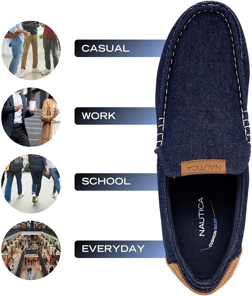 image:imageNautica Mens SlipOn Loafers Casual Moc Toe Sneakers Boat Shoes Slipper for Men Lightweight amp Comfortable DerwinIndigo Denim