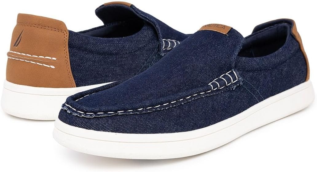 image:imageNautica Mens SlipOn Loafers Casual Moc Toe Sneakers Boat Shoes Slipper for Men Lightweight amp Comfortable DerwinIndigo Denim