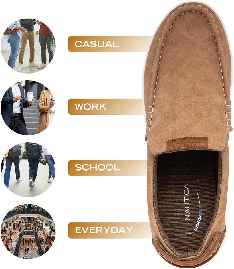 image:imageNautica Mens SlipOn Loafers Casual Moc Toe Sneakers Boat Shoes Slipper for Men Lightweight amp Comfortable DerwinTan Smooth