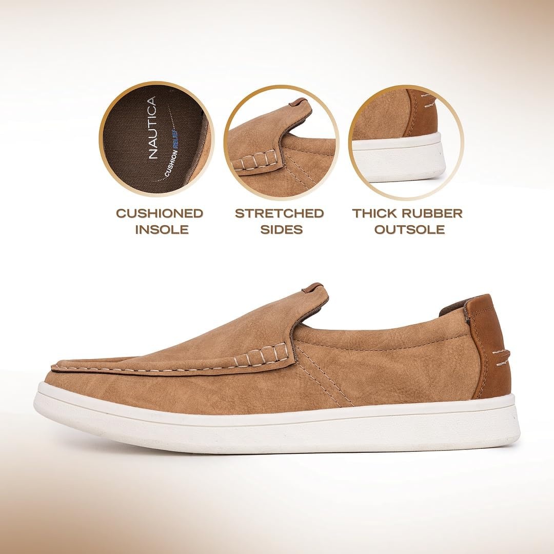 image:imageNautica Mens SlipOn Loafers Casual Moc Toe Sneakers Boat Shoes Slipper for Men Lightweight amp Comfortable DerwinTan Smooth