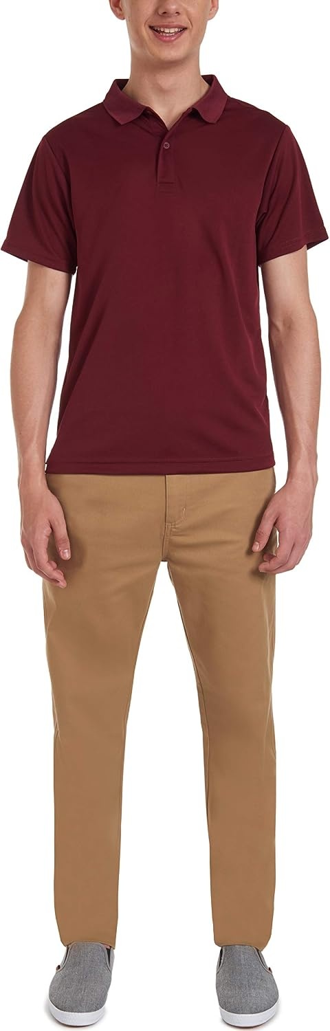 image:imageNautica Mens Uniform Short Sleeve Performance PoloBurgundy