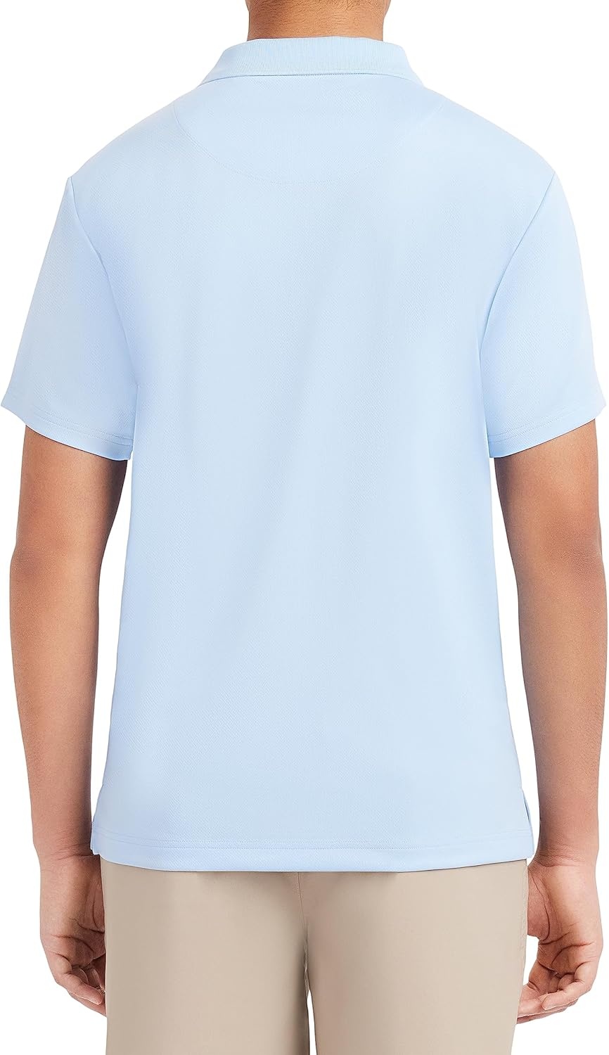 image:imageNautica Mens Uniform Short Sleeve Performance PoloLight Blue