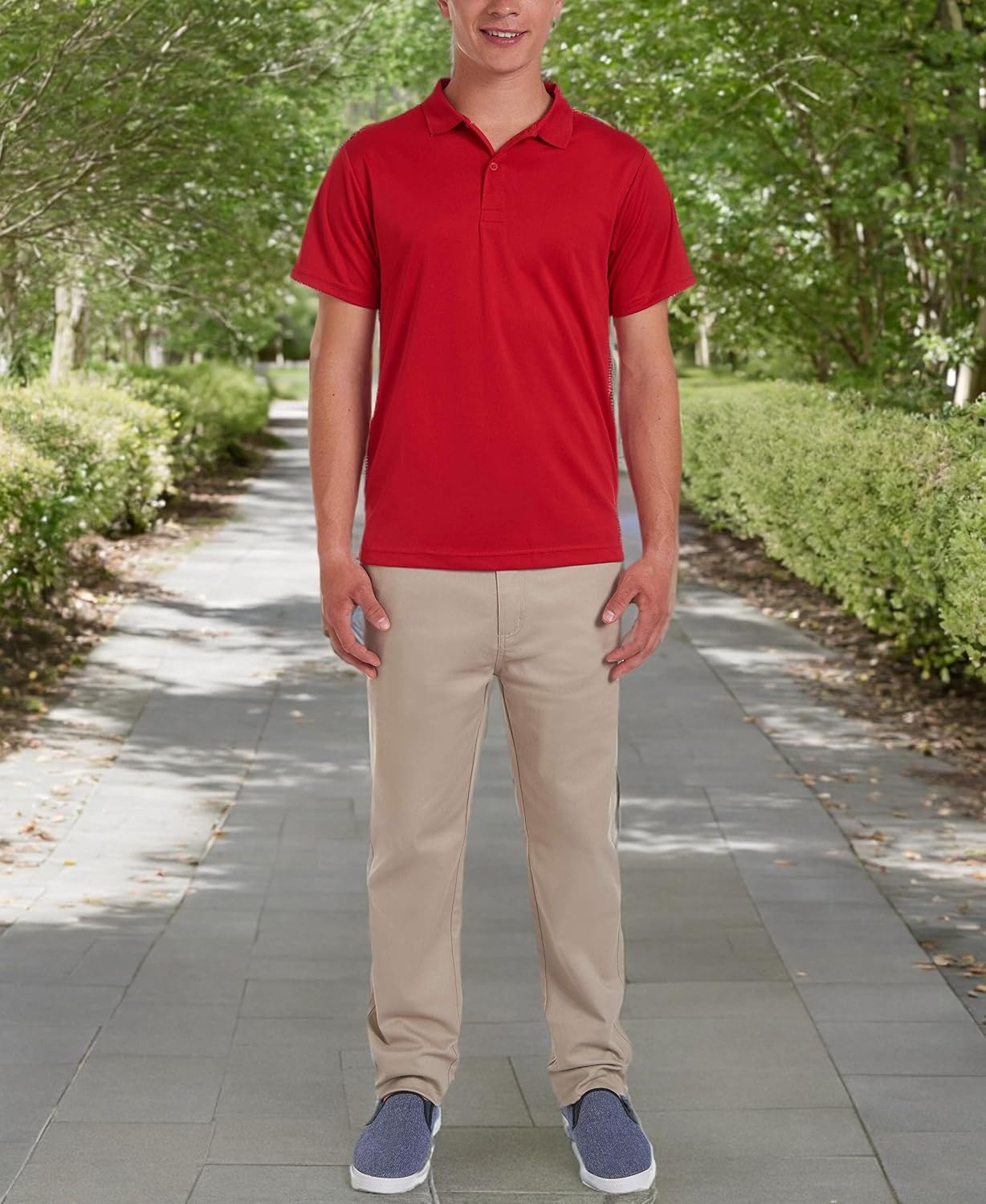 image:imageNautica Mens Uniform Short Sleeve Performance PoloRed