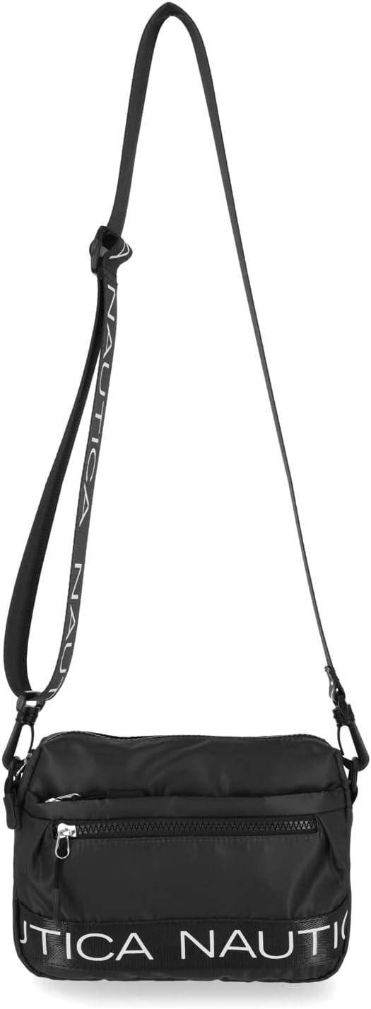 image:imageNautica Nylon Bean crossbodyBelt Bag adjustable shoulder strapBlack