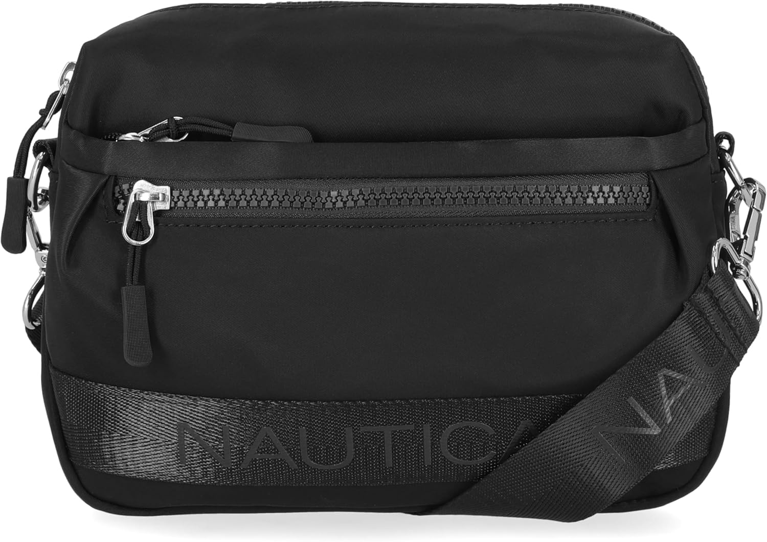 image:imageNautica Nylon Bean crossbodyBelt Bag adjustable shoulder strapBlack Tonal