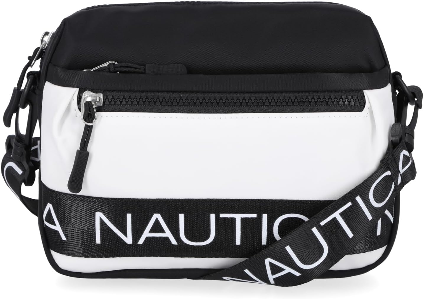 image:imageNautica Nylon Bean crossbodyBelt Bag adjustable shoulder strapBlackWhite