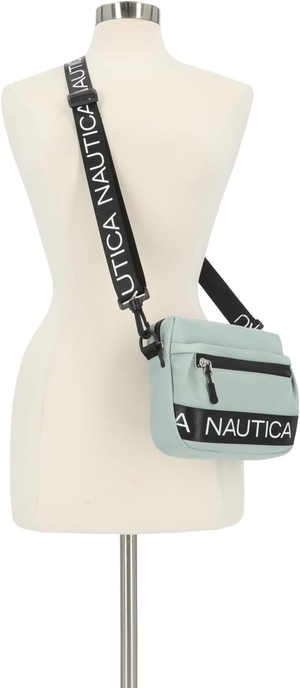 image:imageNautica Nylon Bean crossbodyBelt Bag adjustable shoulder strapDoveGrey