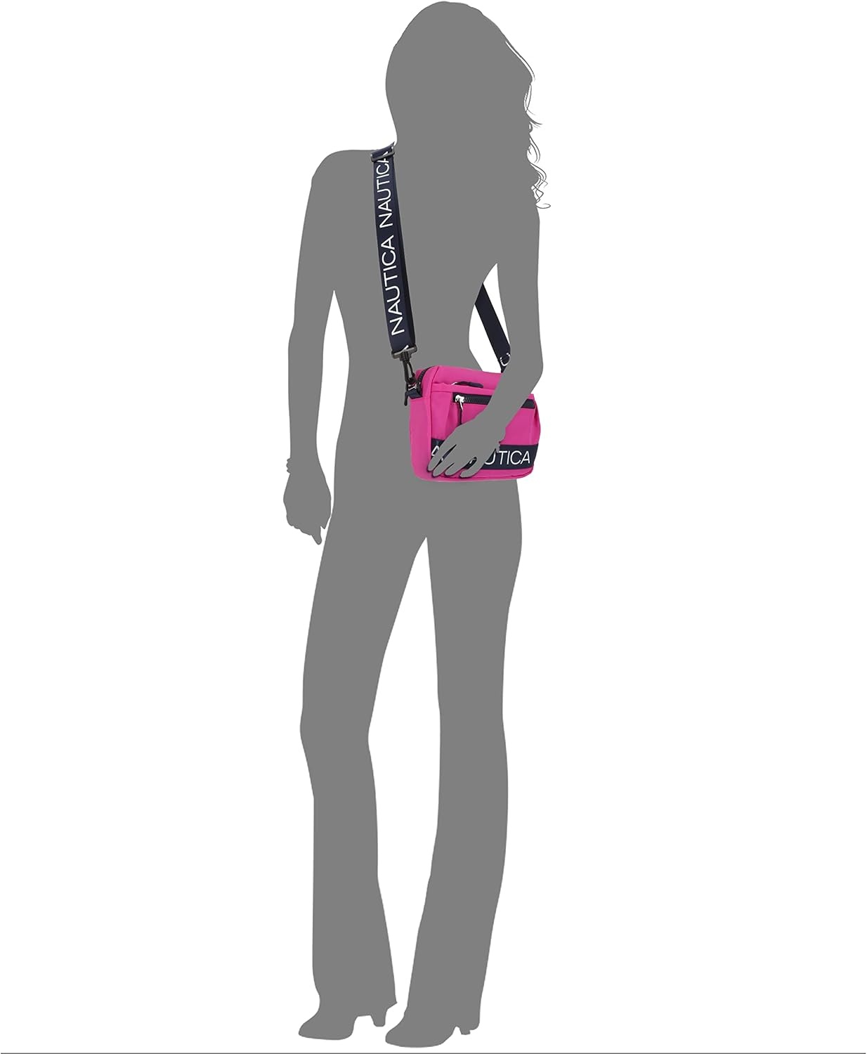 image:imageNautica Nylon Bean crossbodyBelt Bag adjustable shoulder strapHot Pink