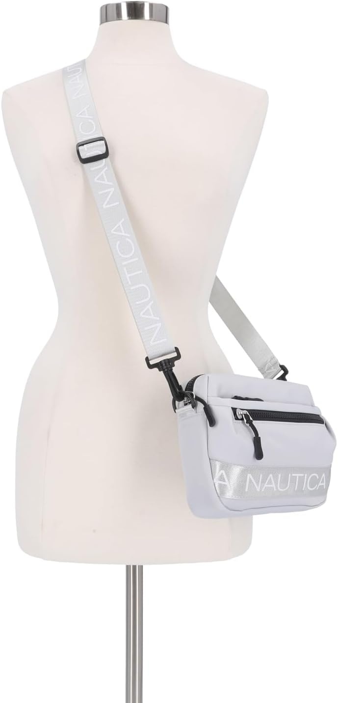 image:imageNautica Nylon Bean crossbodyBelt Bag adjustable shoulder strapIce Grey