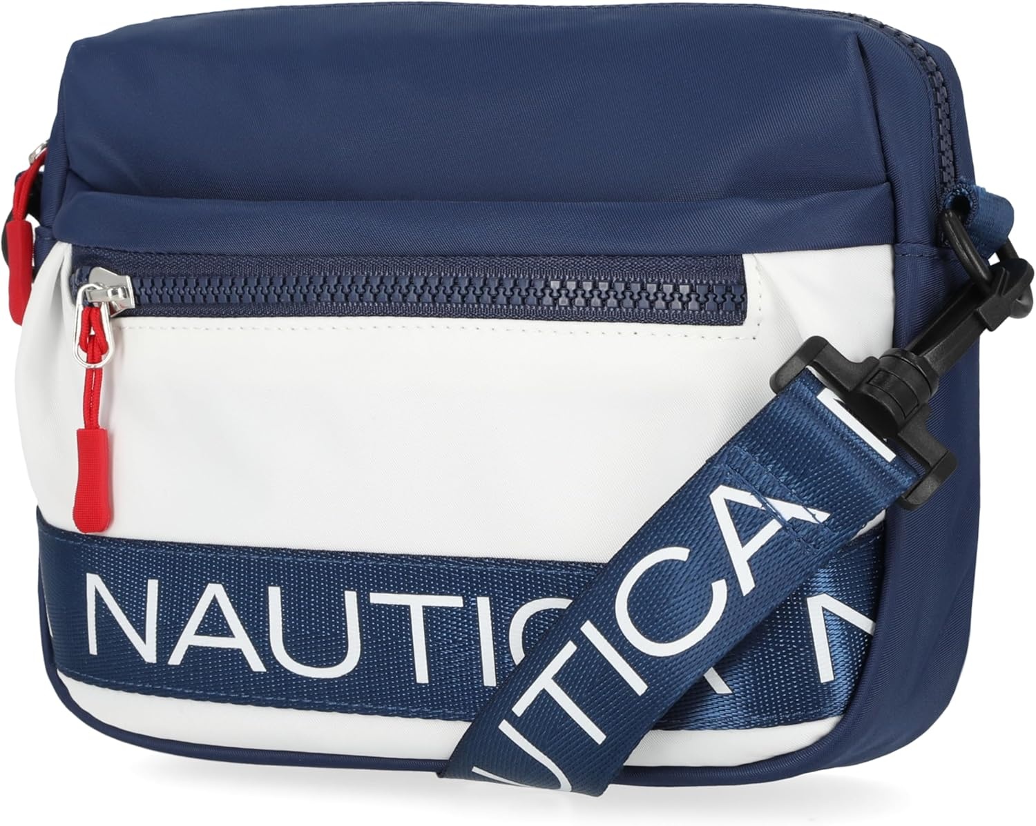 image:imageNautica Nylon Bean crossbodyBelt Bag adjustable shoulder strapIndigo White