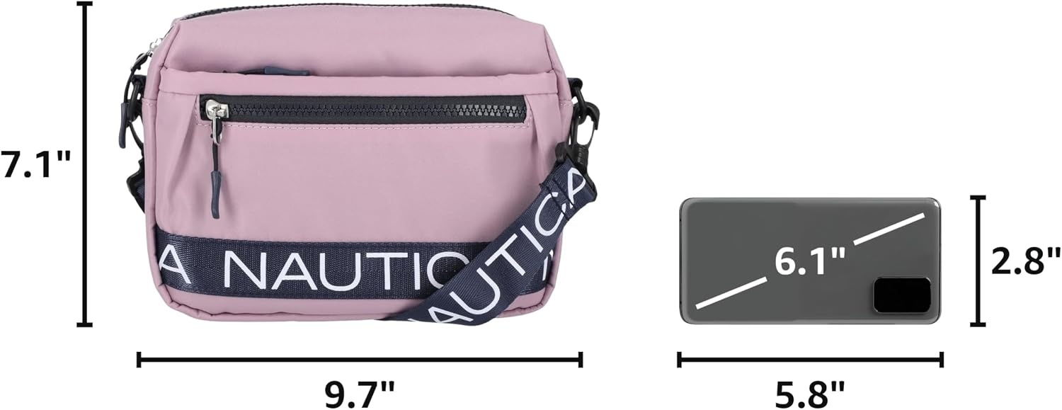 image:imageNautica Nylon Bean crossbodyBelt Bag adjustable shoulder strapLilac Rose