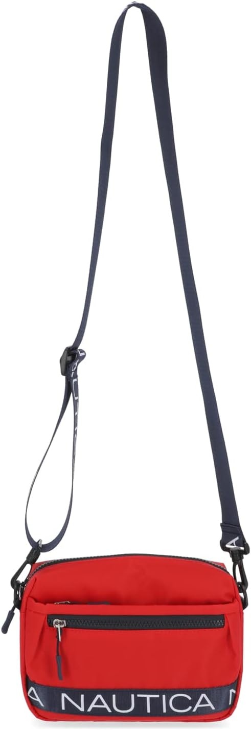image:imageNautica Nylon Bean crossbodyBelt Bag adjustable shoulder strapRed