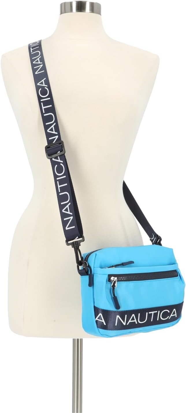 image:imageNautica Nylon Bean crossbodyBelt Bag adjustable shoulder strapScuba Blue