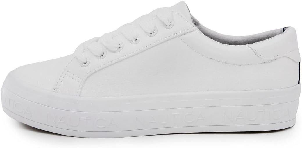 image:imageNautica Platform Sneakers for Womens Fashion Trendy Shoes White Casual Sneaker Thick Sole Everyday Walking ShoesAelisa X White
