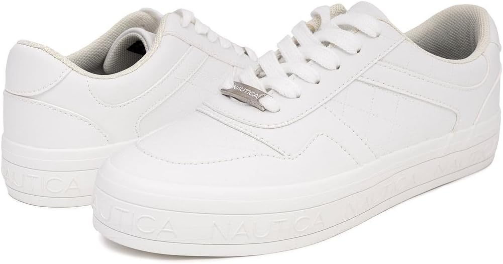 image:imageNautica Platform Sneakers for Womens Fashion Trendy Shoes White Casual Sneaker Thick Sole Everyday Walking ShoesWhite
