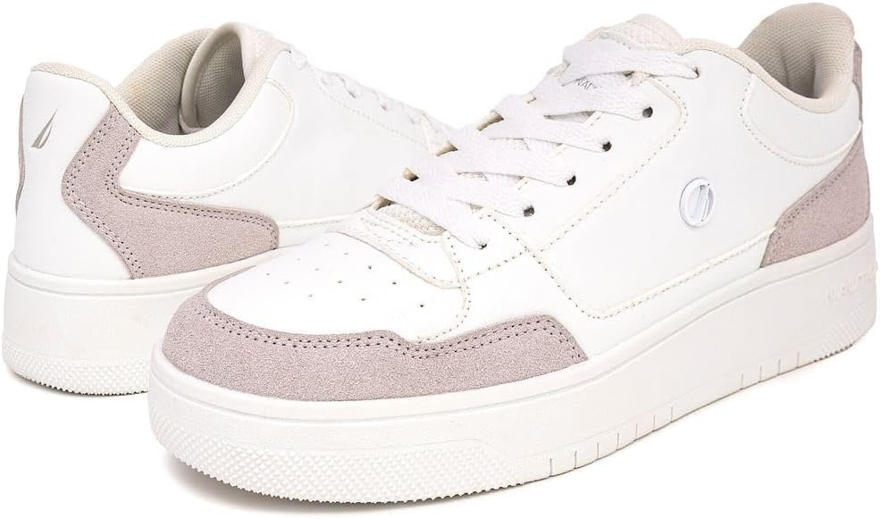 image:imageNautica Platform Sneakers for Womens Fashion Trendy Shoes White Casual Sneaker Thick Sole Everyday Walking ShoesWhite Bonenadeza