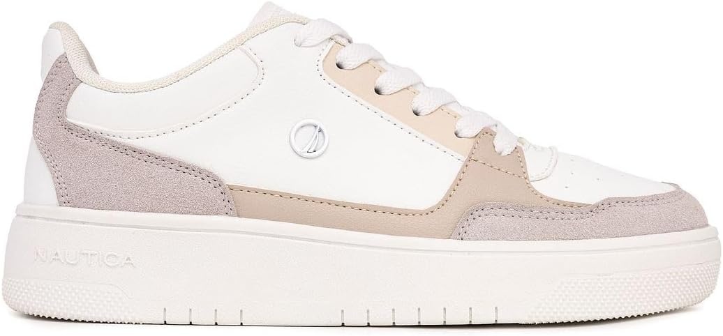 image:imageNautica Platform Sneakers for Womens Fashion Trendy Shoes White Casual Sneaker Thick Sole Everyday Walking ShoesWhite Greynachez