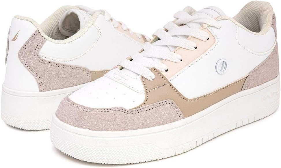 image:imageNautica Platform Sneakers for Womens Fashion Trendy Shoes White Casual Sneaker Thick Sole Everyday Walking ShoesWhite Greynachez