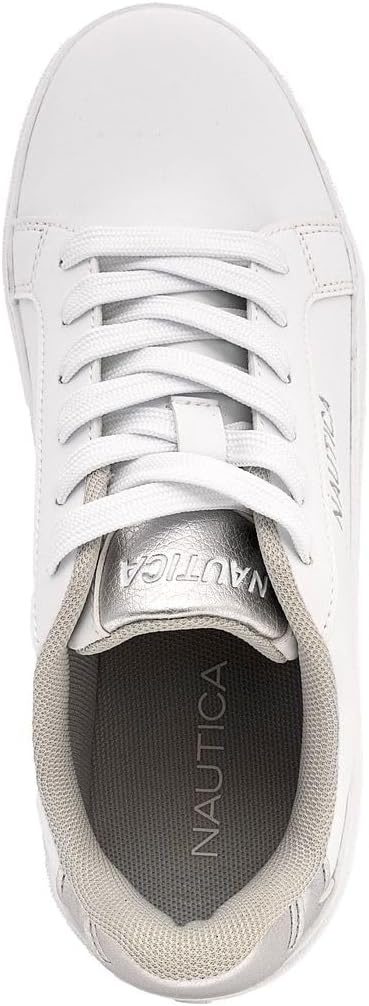 image:imageNautica Platform Sneakers for Womens Fashion Trendy Shoes White Casual Sneaker Thick Sole Everyday Walking ShoesWhite Silversendera